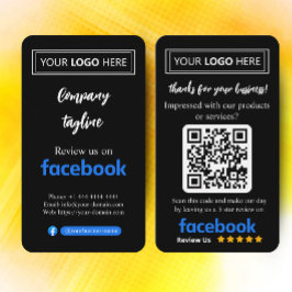 Facebook Review Kaart aanvragen met Logo en QR Cod Visitekaartje