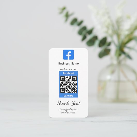 Facebook Review visitekaartje sjabloon met QR-code (Staand voorkant)