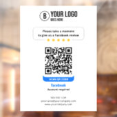 Facebook Reviews QR-code Beoordeel Mijn Bedrijf 5 Raamsticker (Vel 2)