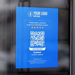 Facebook Reviews QR-code Beoordeel Mijn Bedrijf 5  Raamsticker