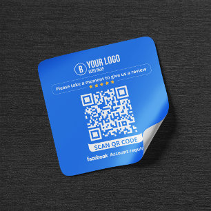 Facebook Reviews QR-code Beoordeel Mijn Bedrijf 5  Vierkante Sticker