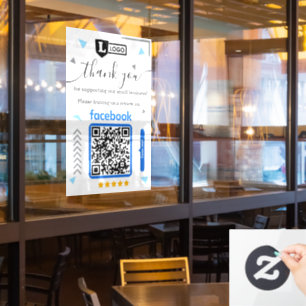 Facebook Reviewverzoek met Logo en QR-code Raamsticker