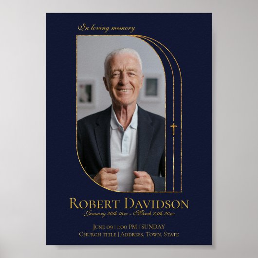 Facebook rouwbericht Deep Blue Poster (Voorkant)