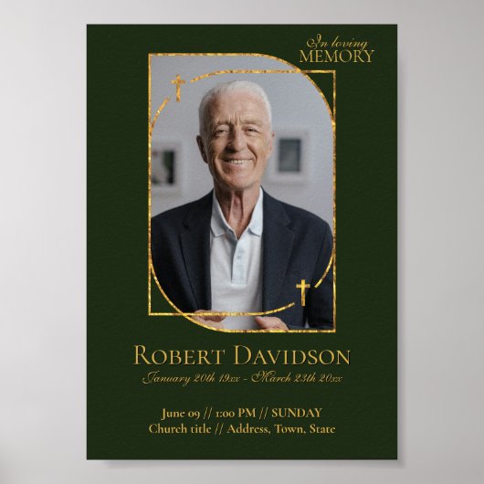 Facebook rouwbericht Deep Green Poster (Voorkant)