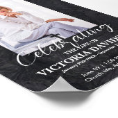 Facebook rouwbericht zwart Stone Poster (Hoek)