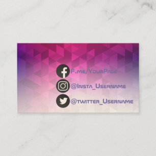 Facebook Twitter Instagram Social Geometric Modern Visitekaartje