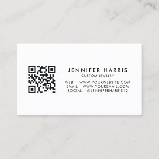 Facebook Twitter Qr-code installeren Visitekaartje (Achterkant)