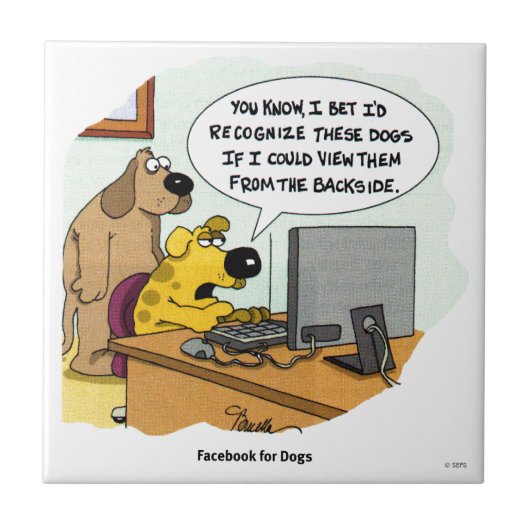 Facebook voor honden tegeltje (Voorkant)