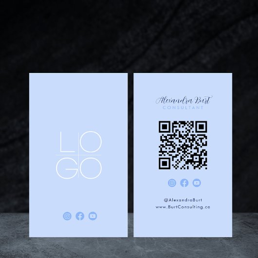 Facebook YouTube Social Media QR Code installeren Visitekaartje