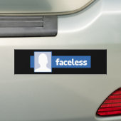 Faceloos - anonieme profiel Pic (mannelijk) Bumpersticker (Op auto)