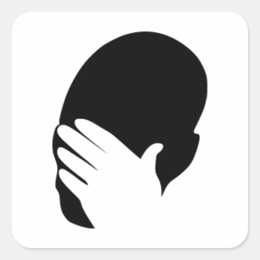 Facepalm Vierkante Sticker (Voorkant)