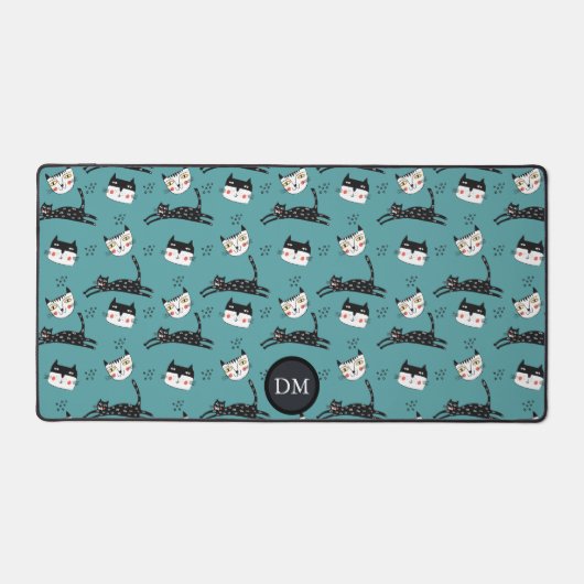 Faces de chatte de saut amusantes sur Monogramme T (Recto)