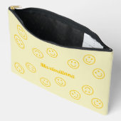 Faces Joyeuses - Jaune - LARGE Pochette Accessoire (Ouvrir)