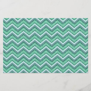 Facetvormig patroon van smaragdgroene chevron briefpapier