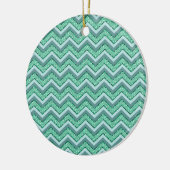 Facetvormig patroon van smaragdgroene chevron keramisch ornament (Links)