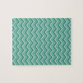 Facetvormig patroon van smaragdgroene chevron legpuzzel (Horizontaal)