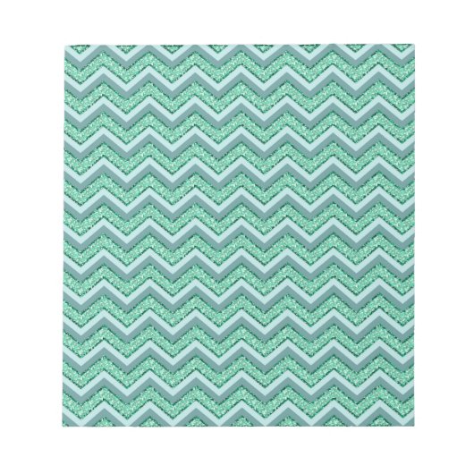 Facetvormig patroon van smaragdgroene chevron notitieblok (Voorkant)