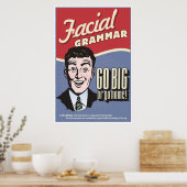 Facial Grammar. Een ASL klaslokaal poster. Poster (Keuken)
