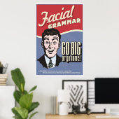 Facial Grammar. Een ASL klaslokaal poster. Poster (Thuiskantoor)