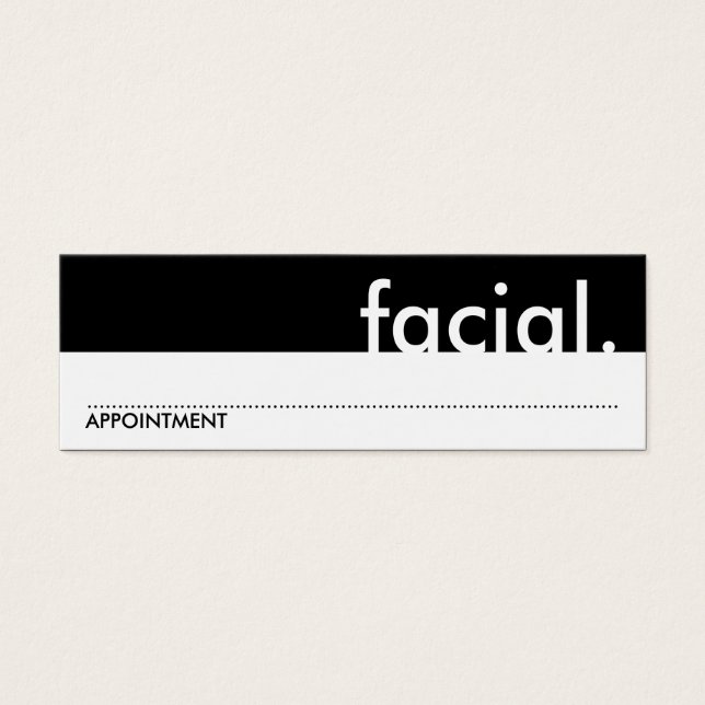 faciale. (Carte de rendez-vous) (Devant)