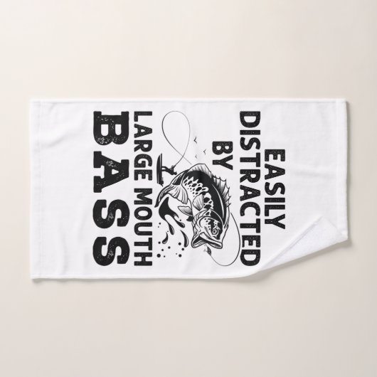 Facile à distraire par gros pêcheur de basse-bouch (Serviette à main)