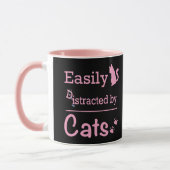 Facilement "D" istrait par les Chats Mug Drôle et (Gauche)