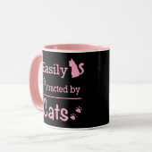 Facilement "D" istrait par les Chats Mug Drôle et (Devant gauche)