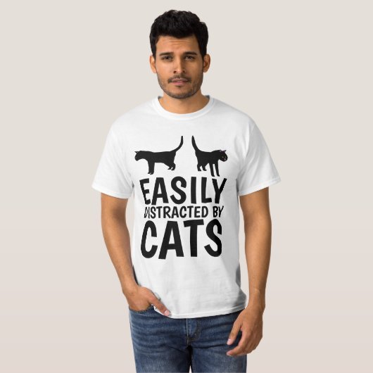 FACILEMENT DISTRAIT PAR CHATS CAT T-SHIRTS (Devant entier)