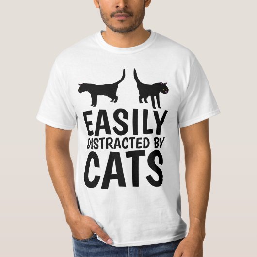 FACILEMENT DISTRAIT PAR CHATS CAT T-SHIRTS (Devant)