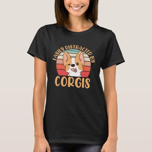 Facilement Distrait Par Corgis Sweat - shirt à cap (Devant)