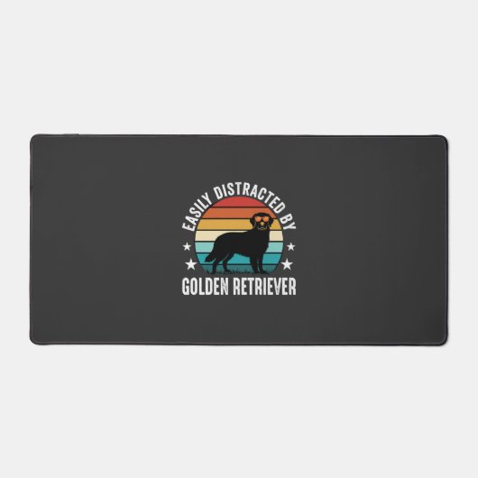 Facilement distrait par Golden Retriever Retro Sun (Recto)