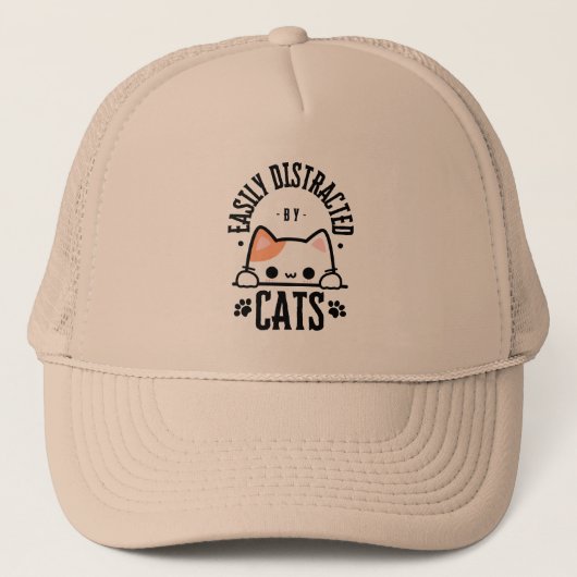 Facilement distrait par les chats - Casquette (Devant)