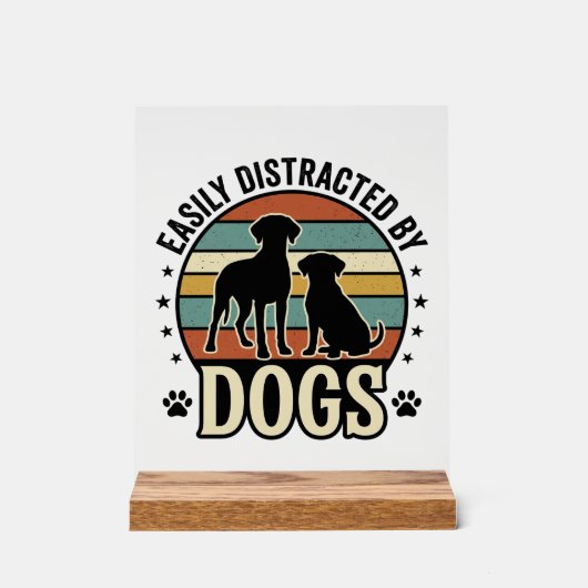 Facilement distrait par les chiens Design silhouet (Recto)