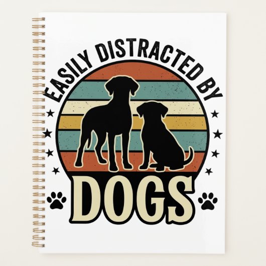 Facilement distrait par les chiens Design silhouet (Devant)