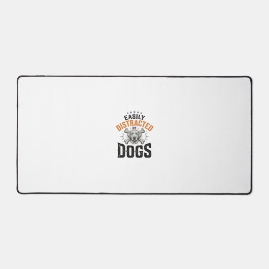 Facilement Distrait Par Les Chiens Design Vintage  (Recto)