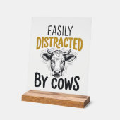 Facilement Distrait Par Les Vaches Drôle De T-Shir (Angle)