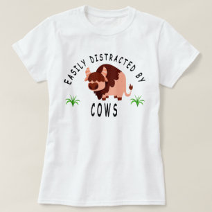 Facilement Distrait Par T-Shirt Vaches,Amoureux De