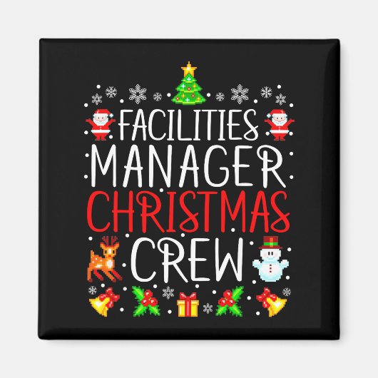 Facilities Manager Christmas Crew Matching Xmas  Magneet (Voorkant)