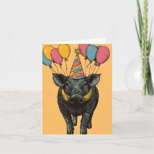 Facon de guerre d'anniversaire avec ballons Carte