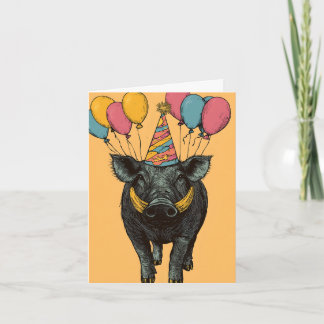 Facon de guerre d'anniversaire avec ballons Carte