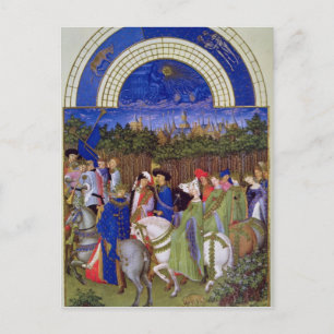 Facsimile of May: Courtly Figures on Horseback Briefkaart