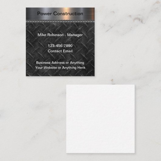 Facteur cool Cartes de visite de construction (Devant / Derrière)