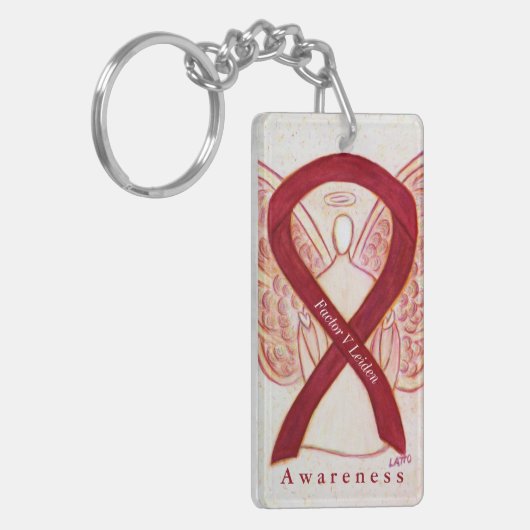 Factor V Leiden Angel Awareness Ribbon Sleutelhang Sleutelhanger (Voorkant Links)