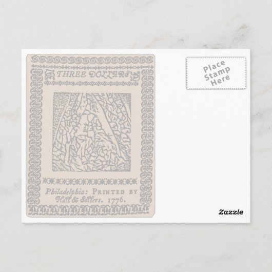 Facture de trois dollars - Carte postale (Dos)