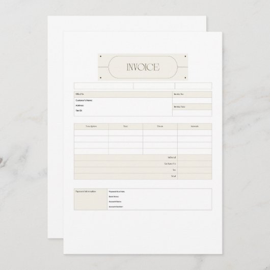 Facture Modèle Cute Petite entreprise (Devant / Derrière)