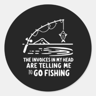 Facturen in mijn hoofd vissen grappige boekhouding ronde sticker