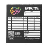 Factuur QR-code Logo Modern Zwart Wit Regenboog Notitieblok (Voorkant)