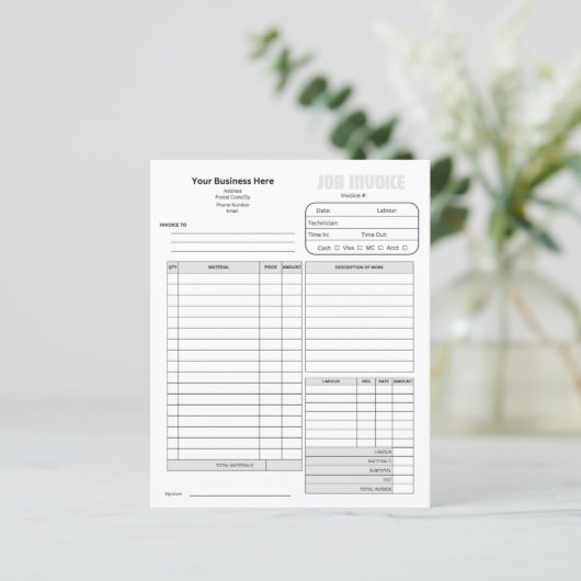 Factuur voor kleine bedrijven  (Staand voorkant)