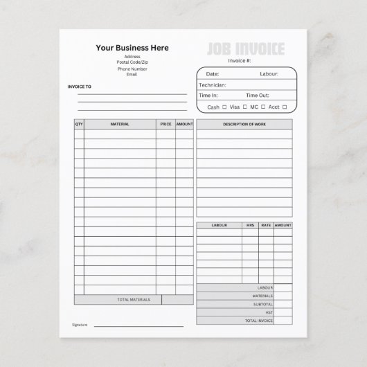 Factuur voor kleine bedrijven  (Voorkant)