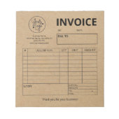 Factuurbestelformulier Small Business Logo Kraft Notitieblok (Voorkant)